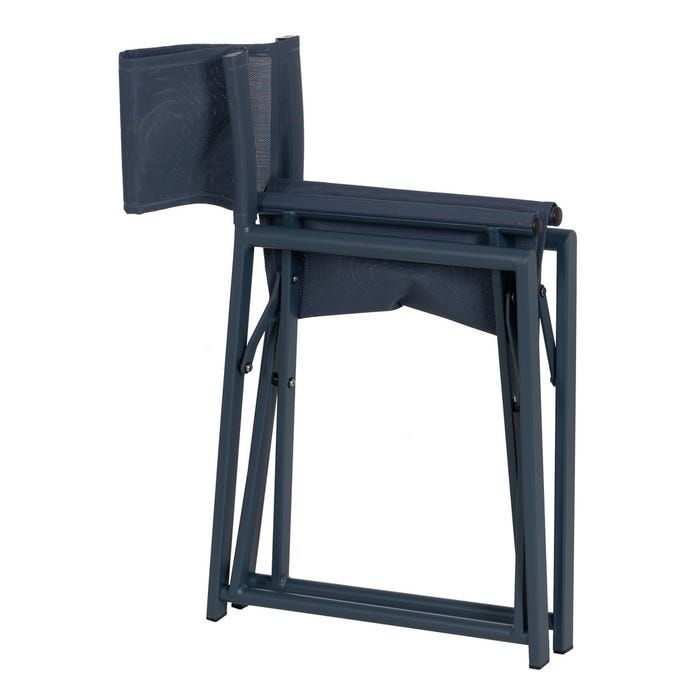 Silla Director Azul Aluminio-Textileno 56 X 53 X 84 Cm