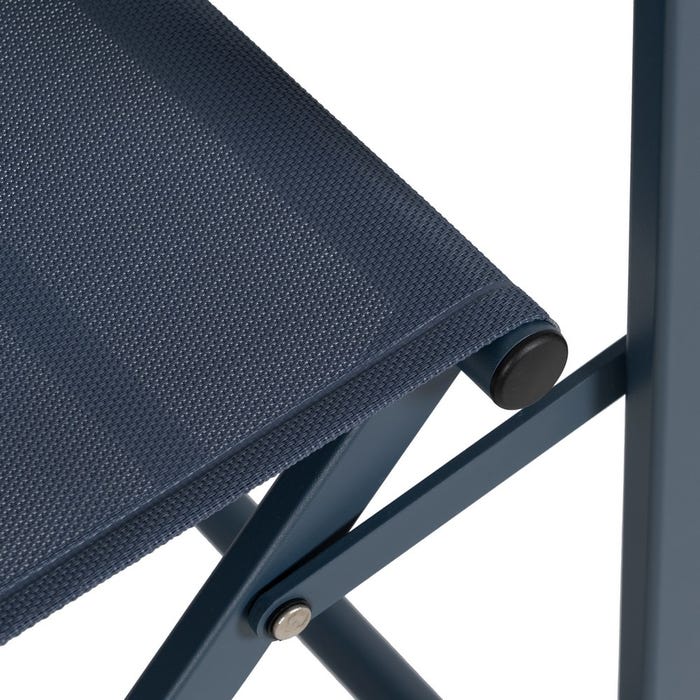 Silla Director Azul Aluminio-Textileno 56 X 53 X 84 Cm