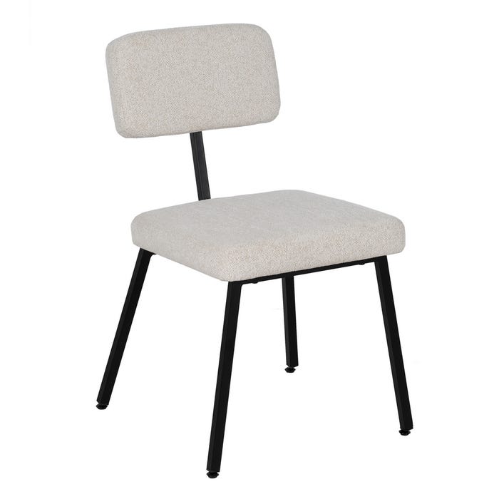 Silla Blanco Tejido-Metal Decoración 42,50 X 55 X 77,50 Cm