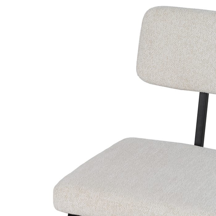 Silla Blanco Tejido-Metal Decoración 42,50 X 55 X 77,50 Cm