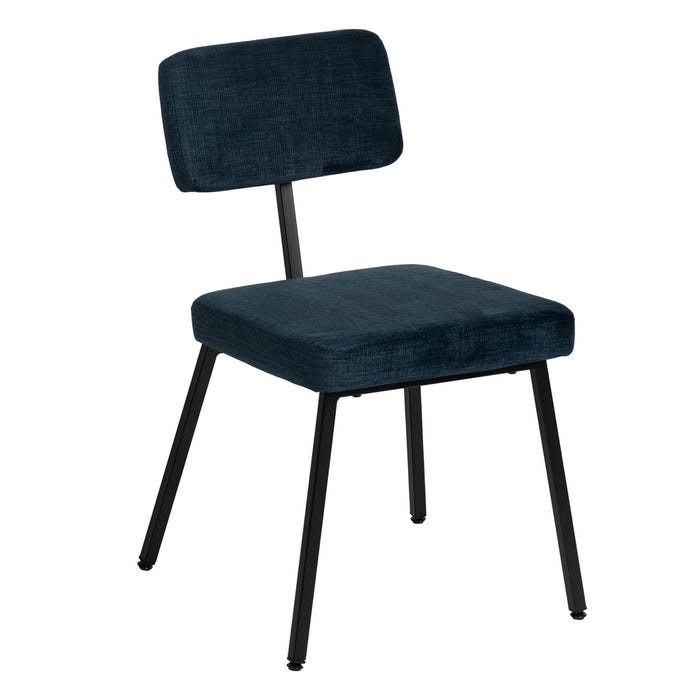 Silla Azul Tejido-Metal Decoración 42,50 X 55 X 77,50 Cm