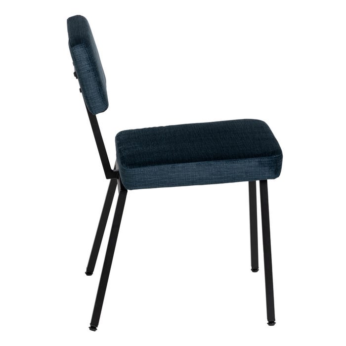Silla Azul Tejido-Metal Decoración 42,50 X 55 X 77,50 Cm