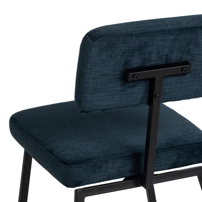 Silla Azul Tejido-Metal Decoración 42,50 X 55 X 77,50 Cm