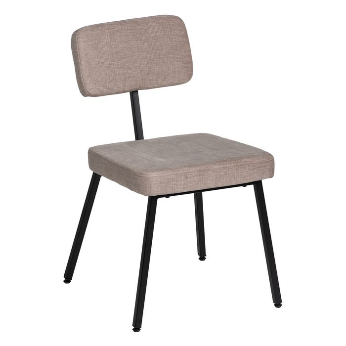 Silla Beige Tejido-Metal Decoración 42,50 X 55 X 77,50 Cm