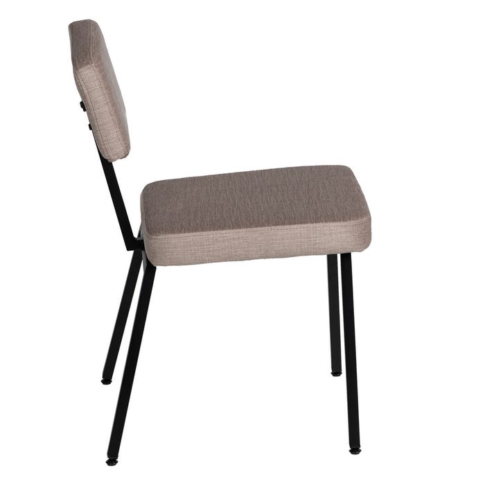 Silla Beige Tejido-Metal Decoración 42,50 X 55 X 77,50 Cm