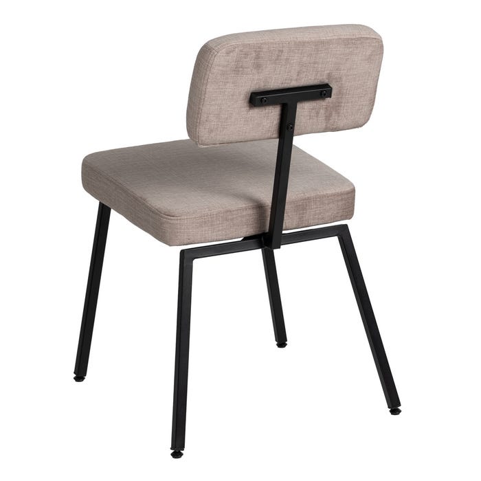 Silla Beige Tejido-Metal Decoración 42,50 X 55 X 77,50 Cm