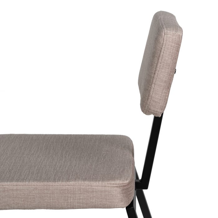 Silla Beige Tejido-Metal Decoración 42,50 X 55 X 77,50 Cm