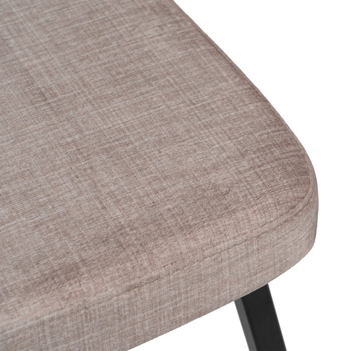 Silla Beige Tejido-Metal Decoración 42,50 X 55 X 77,50 Cm