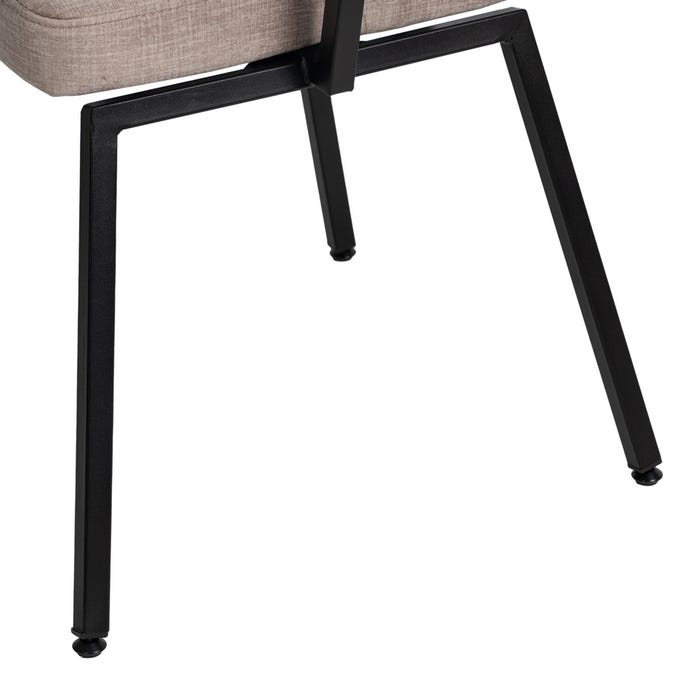 Silla Beige Tejido-Metal Decoración 42,50 X 55 X 77,50 Cm