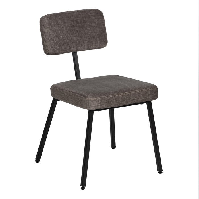 Silla Gris Tejido-Metal Decoración 42,50 X 55 X 77,50 Cm
