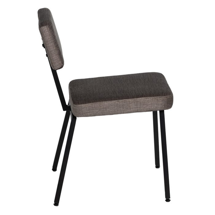 Silla Gris Tejido-Metal Decoración 42,50 X 55 X 77,50 Cm