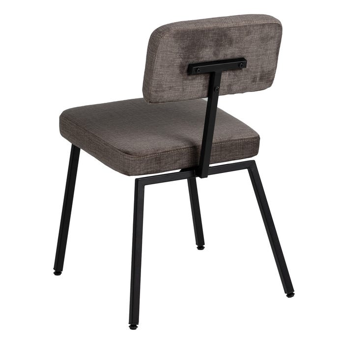 Silla Gris Tejido-Metal Decoración 42,50 X 55 X 77,50 Cm
