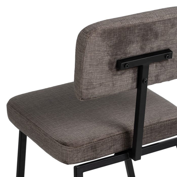 Silla Gris Tejido-Metal Decoración 42,50 X 55 X 77,50 Cm