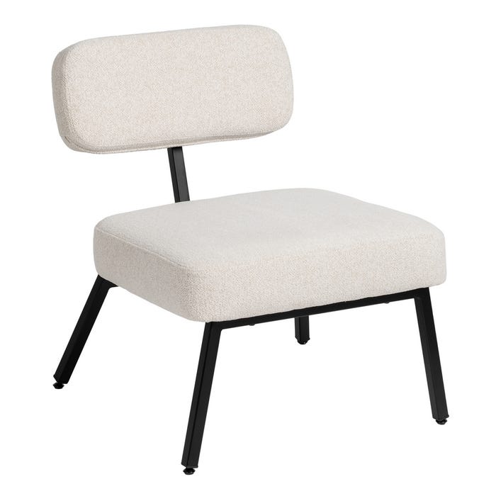 Sillón Blanco Tejido-Metal Decoración 58 X 59 X 71 Cm