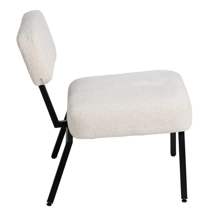 Sillón Blanco Tejido-Metal Decoración 58 X 59 X 71 Cm
