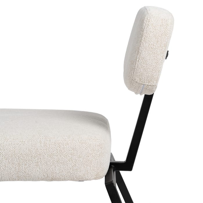 Sillón Blanco Tejido-Metal Decoración 58 X 59 X 71 Cm
