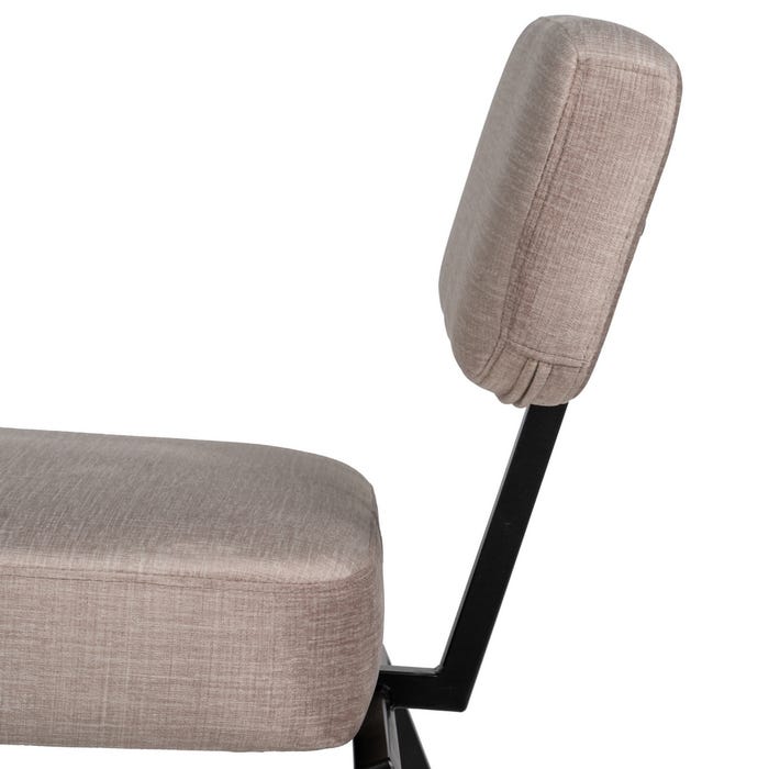 Sillón Beige Tejido-Metal Decoración 58 X 59 X 71 Cm