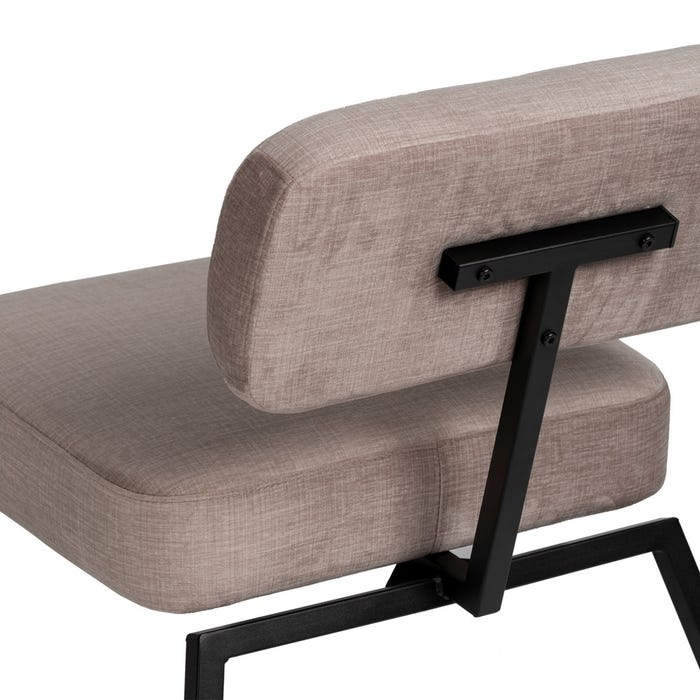 Sillón Beige Tejido-Metal Decoración 58 X 59 X 71 Cm