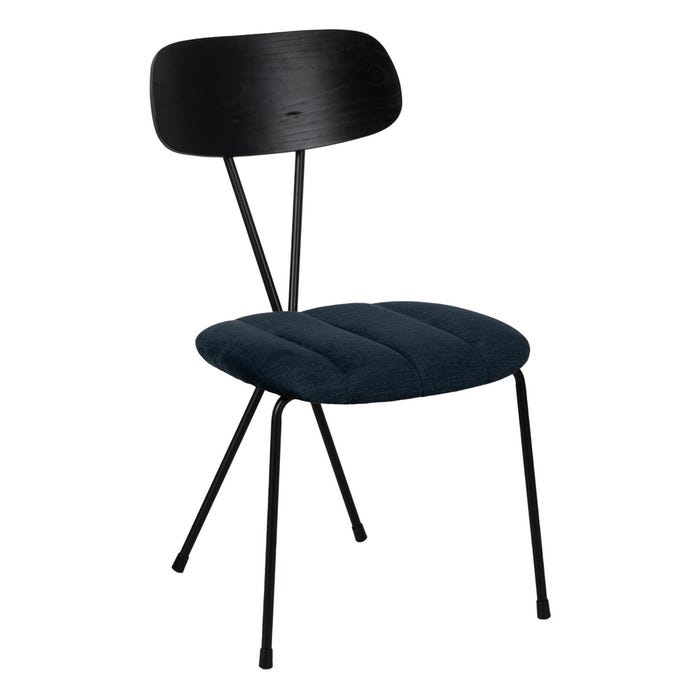 Silla Azul Tejido-Metal Decoración 47,50 X 61 X 85 Cm