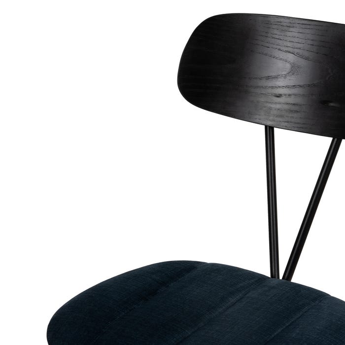 Silla Azul Tejido-Metal Decoración 47,50 X 61 X 85 Cm