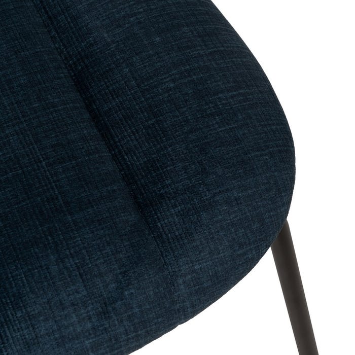 Silla Azul Tejido-Metal Decoración 47,50 X 61 X 85 Cm