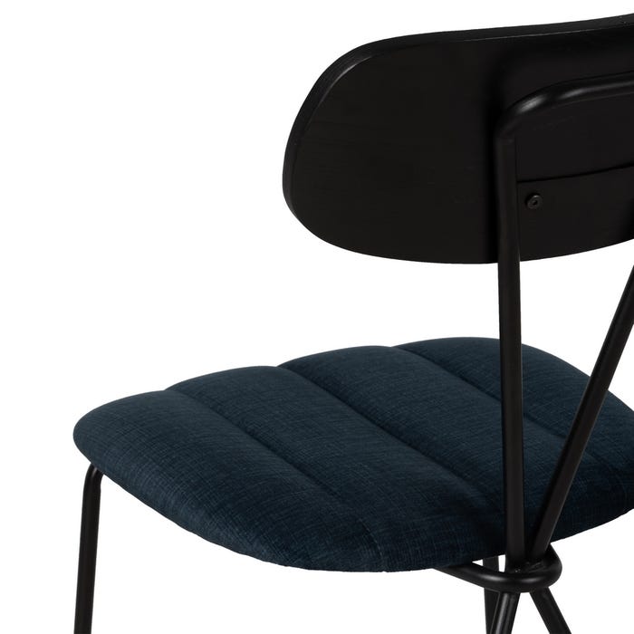 Silla Azul Tejido-Metal Decoración 47,50 X 61 X 85 Cm