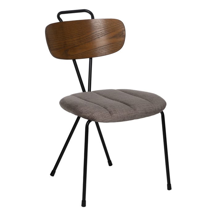 Silla Gris Tejido-Metal Decoración 47,50 X 61 X 85 Cm