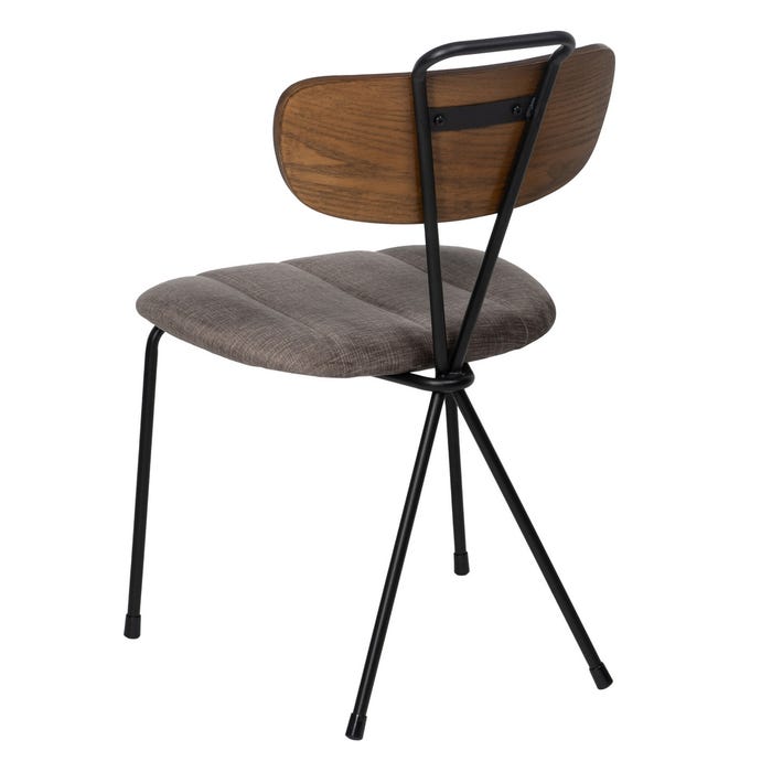 Silla Gris Tejido-Metal Decoración 47,50 X 61 X 85 Cm