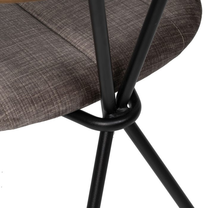 Silla Gris Tejido-Metal Decoración 47,50 X 61 X 85 Cm