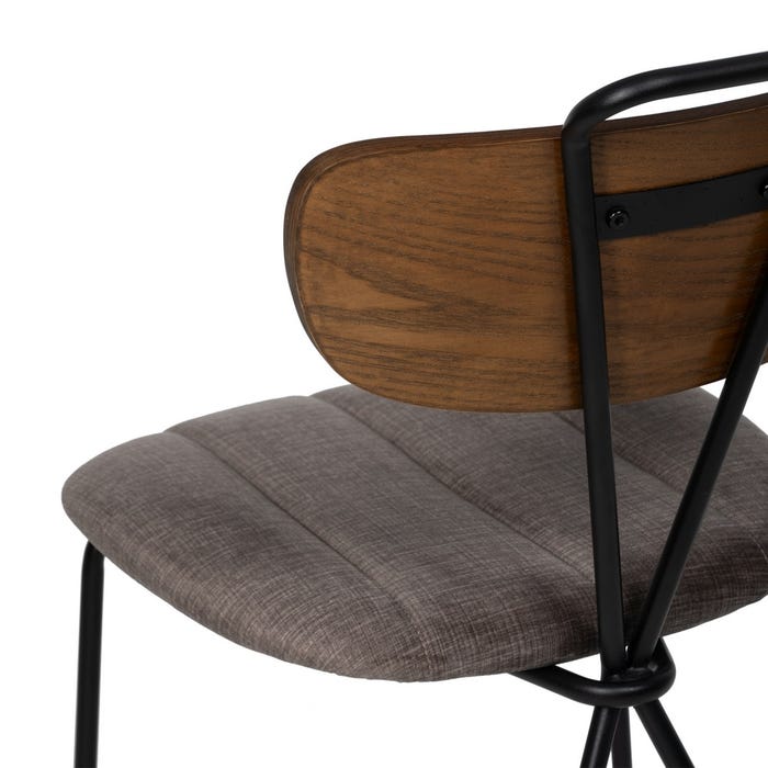 Silla Gris Tejido-Metal Decoración 47,50 X 61 X 85 Cm