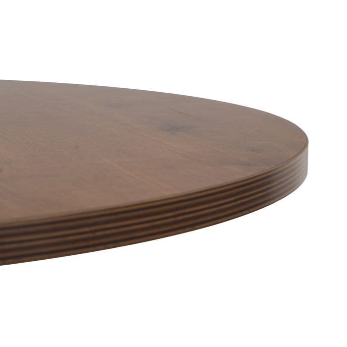 Mesa Natural-Negro Dm-Metal Decoración 80 X 80 X 75 Cm