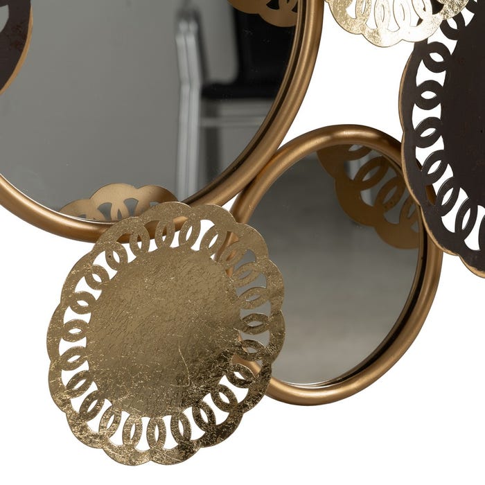 Black-White Metal Mirror Wall Mural 125.10 X 5.70 X 52.70