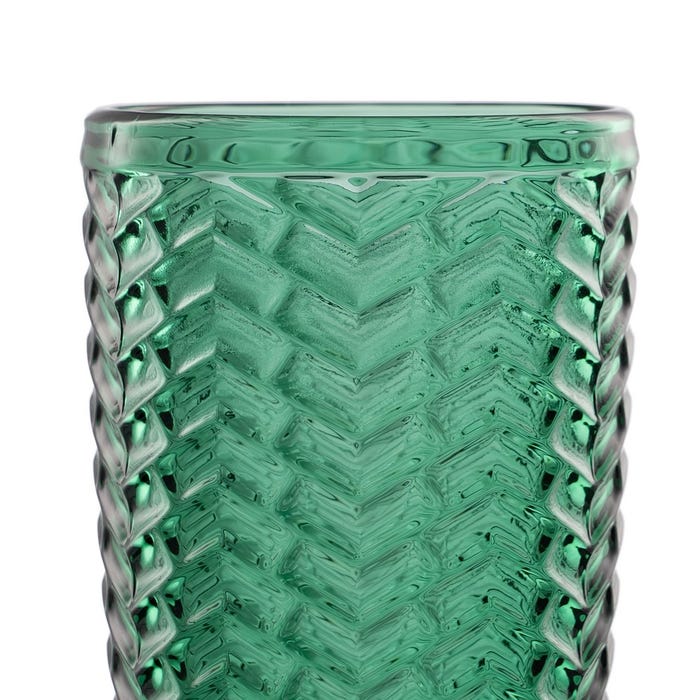Decoração de vaso de vidro verde 8 x 8 x 13 cm