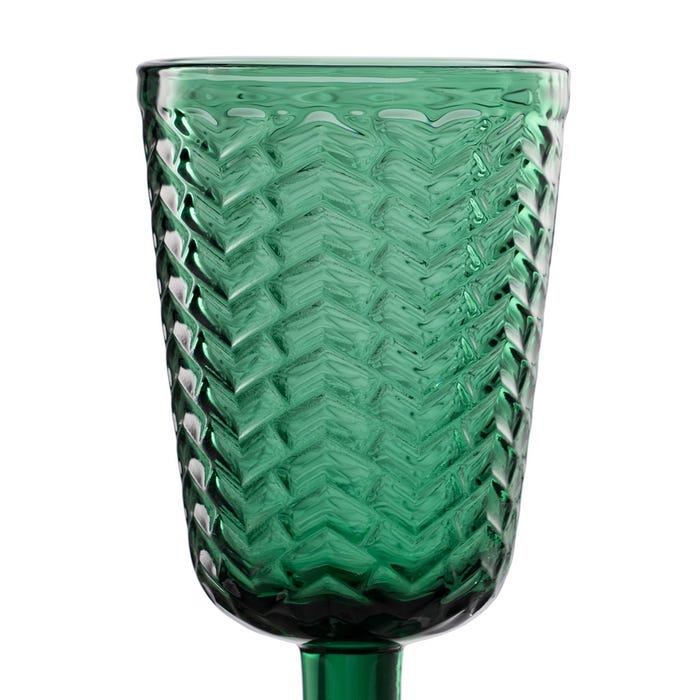 Decoração de copo de vidro verde 8 x 8 x 17 cm