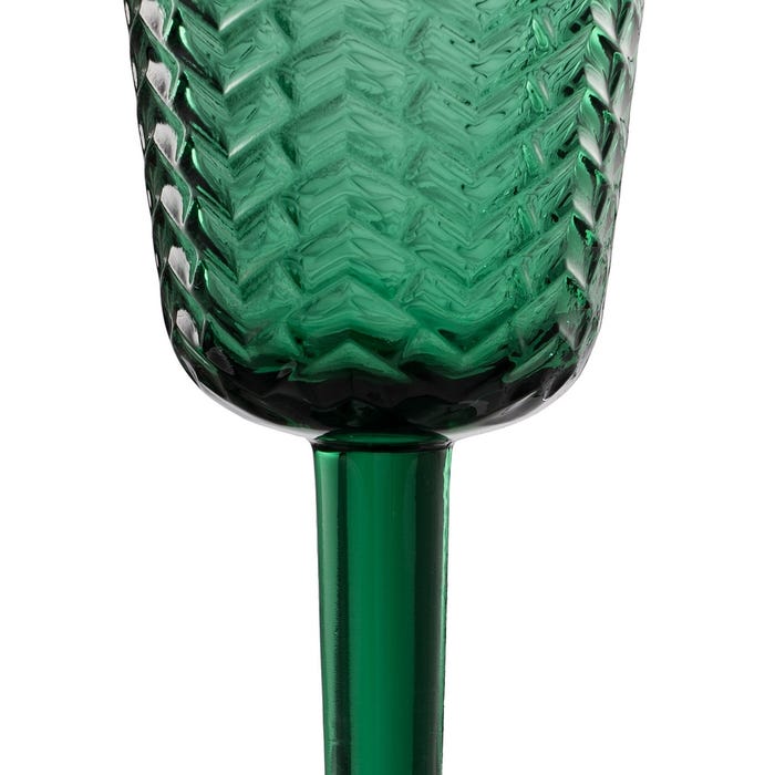 Decoração de copo de vidro verde 8 x 8 x 17 cm