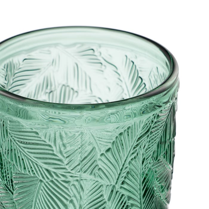Decoração de vaso de vidro verde 8 x 8 x 13 cm