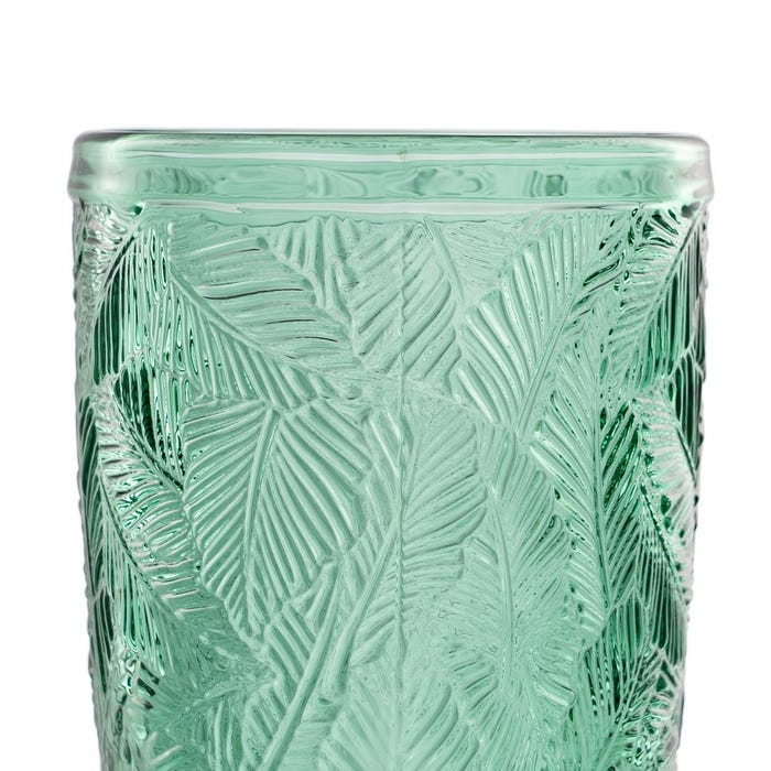Decoração de vaso de vidro verde 8 x 8 x 13 cm