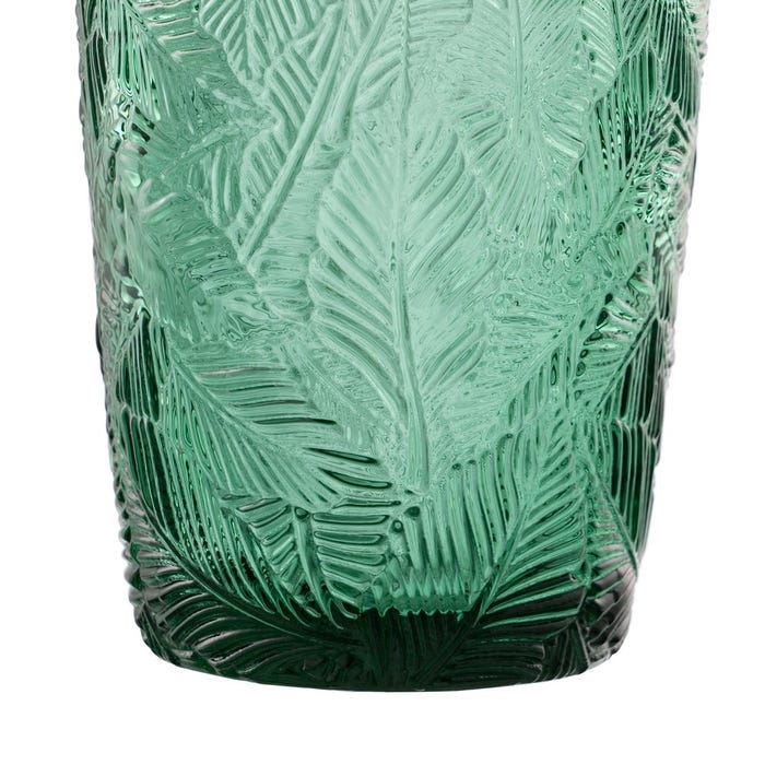 Decoração de vaso de vidro verde 8 x 8 x 13 cm