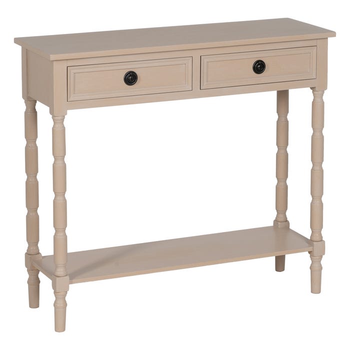 Consola em madeira natural Dm 90 x 30 x 81 cm