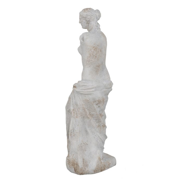 Escultura Gris Cemento Decoración 14,50 X 14 X 47 Cm