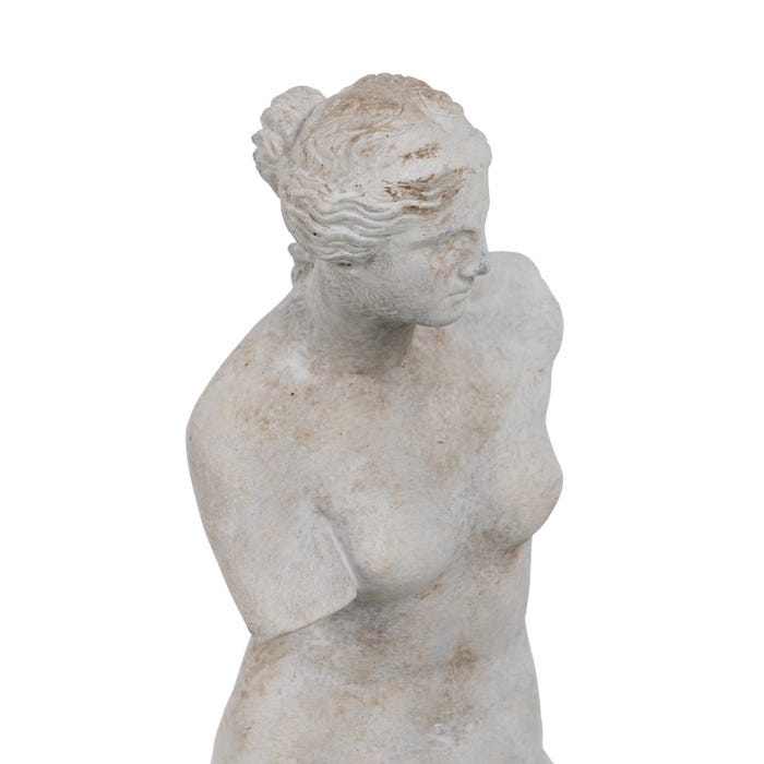 Escultura Gris Cemento Decoración 14,50 X 14 X 47 Cm