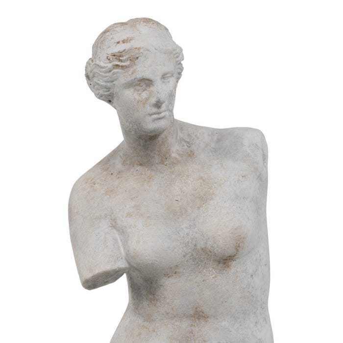 Escultura Gris Cemento Decoración 14,50 X 14 X 47 Cm