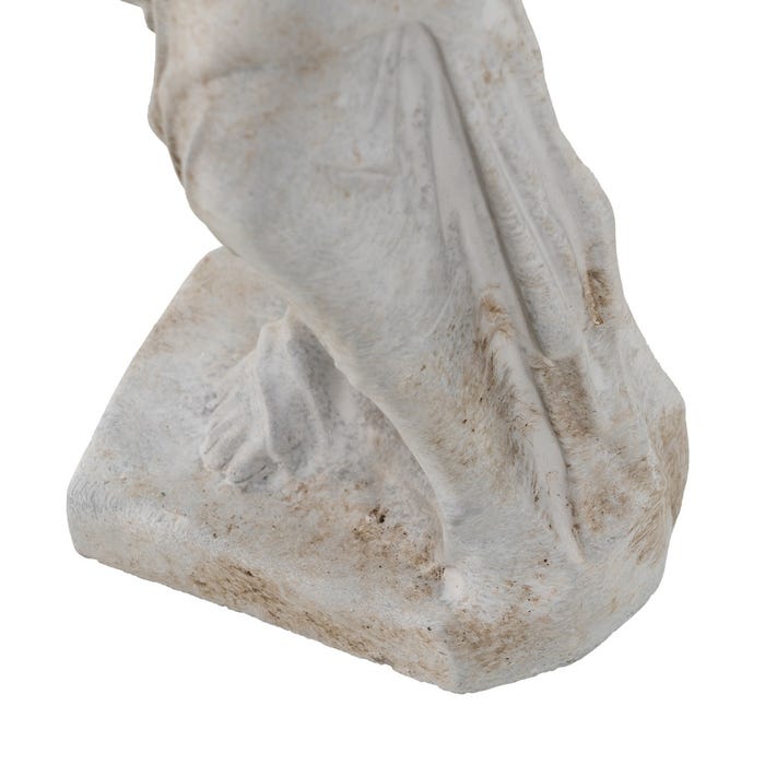 Escultura Gris Cemento Decoración 14,50 X 14 X 47 Cm