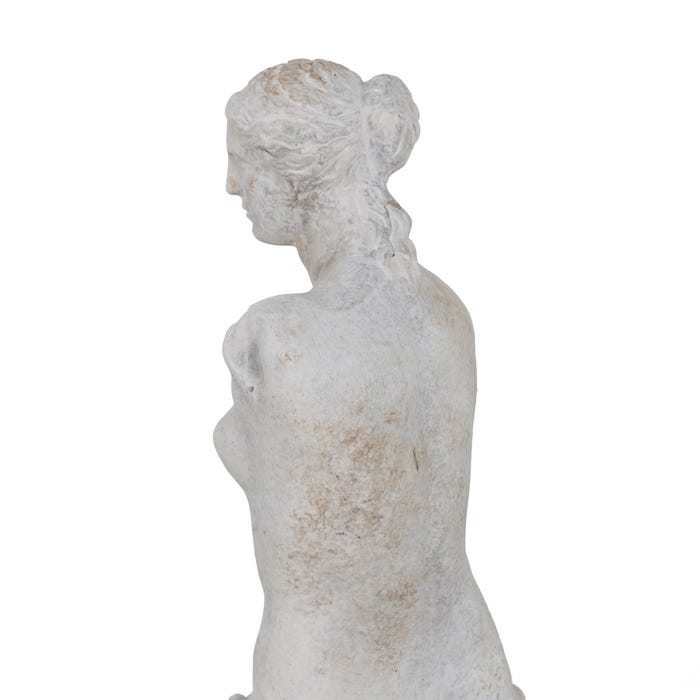 Escultura Gris Cemento Decoración 14,50 X 14 X 47 Cm