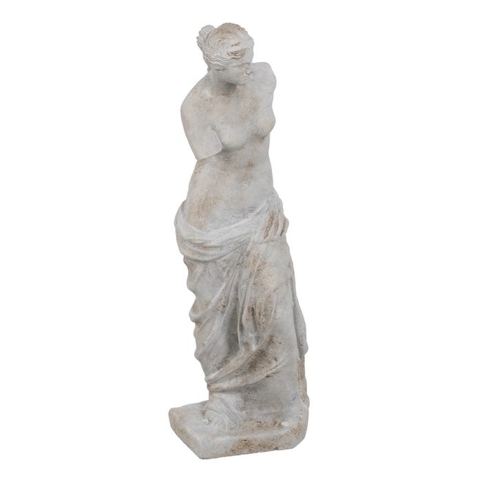 Escultura Gris Cemento Decoración 14,50 X 14 X 47 Cm