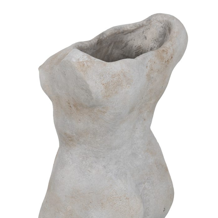Macetero Busto Gris Cemento Decoración 19 X 13,50 X 27 Cm