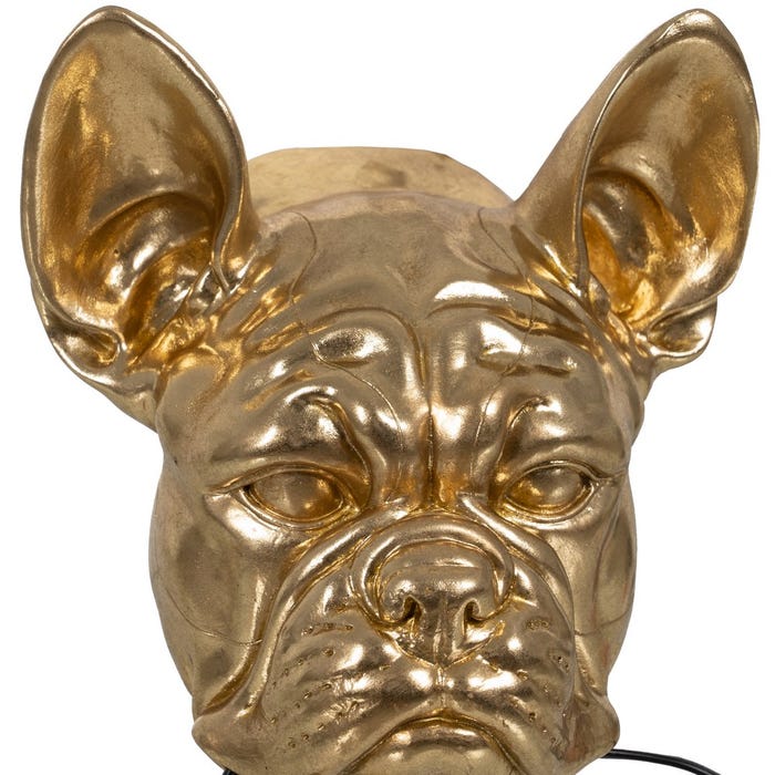 Aplique Pared Bull Dog Oro Resina 28 X 26,50 X 23 Cm