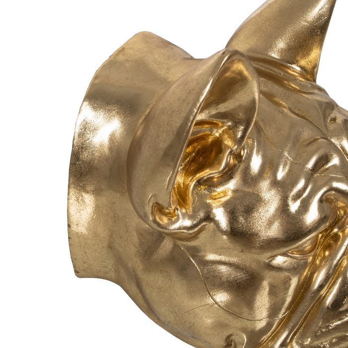 Aplique Pared Bull Dog Oro Resina 28 X 26,50 X 23 Cm