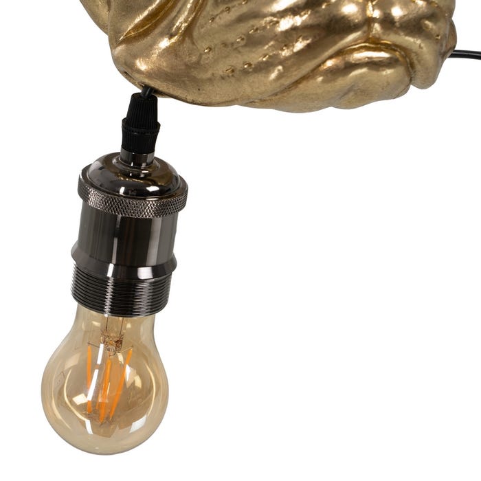 Aplique Pared Bull Dog Oro Resina 28 X 26,50 X 23 Cm