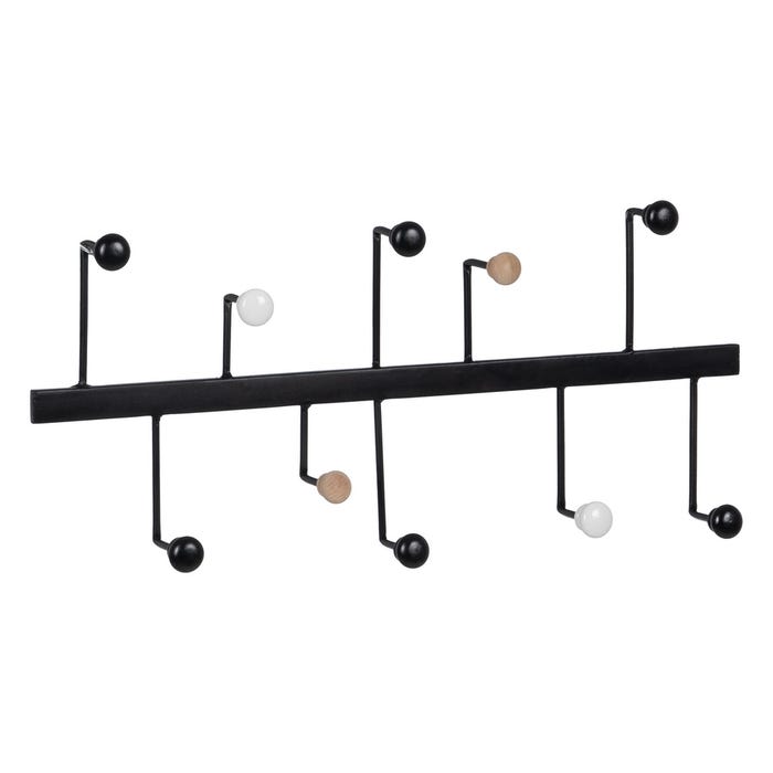 Percha Negro Metal Decoración 60 X 7 X 27,50 Cm